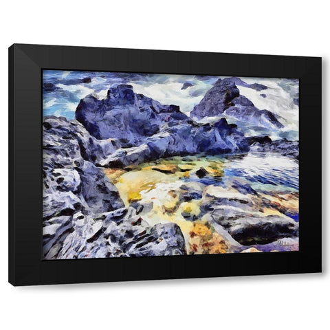 Bay between Rocks II Black Modern Wood Framed Art Print with Double Matting by Medeiros, Celito