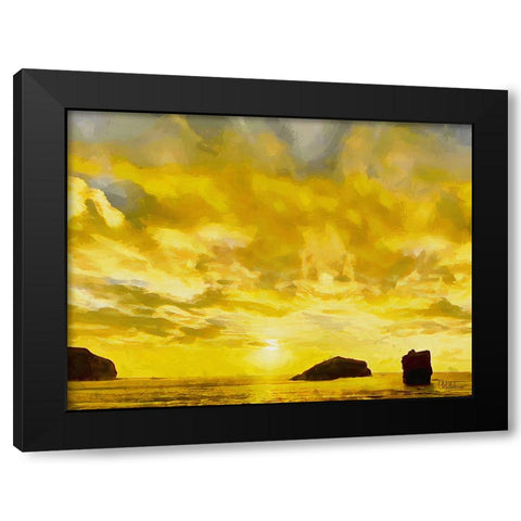 Golden Sunset Black Modern Wood Framed Art Print with Double Matting by Medeiros, Celito