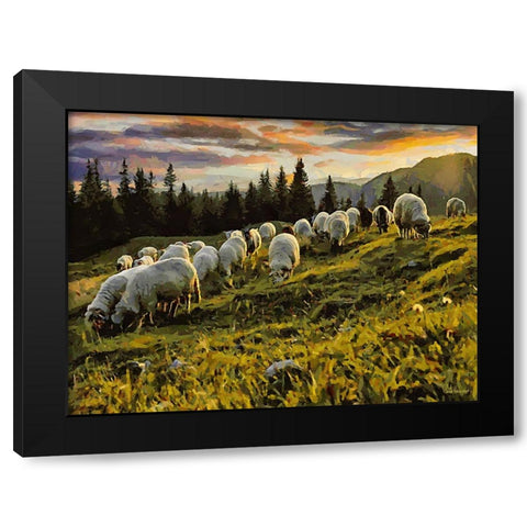 Sheep and Goat Collection II Black Modern Wood Framed Art Print by Medeiros, Celito