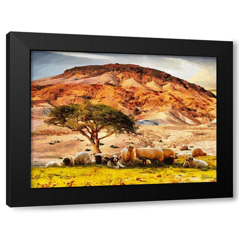 Sheep and Goat Collection VIII Black Modern Wood Framed Art Print with Double Matting by Medeiros, Celito