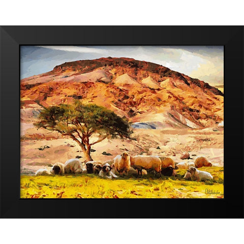 Sheep and Goat Collection VIII Black Modern Wood Framed Art Print by Medeiros, Celito