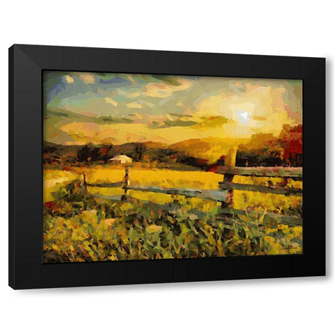 Sunset in the Countryside Black Modern Wood Framed Art Print by Medeiros, Celito