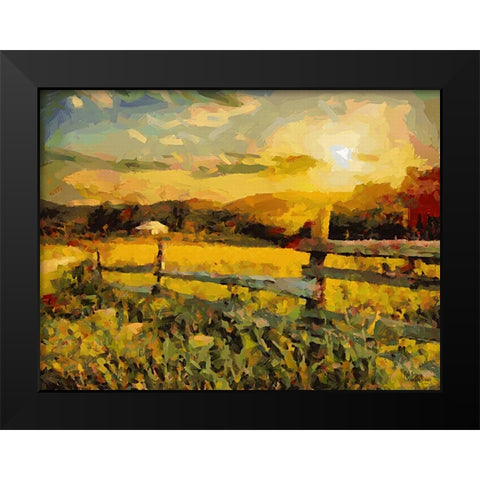 Sunset in the Countryside Black Modern Wood Framed Art Print by Medeiros, Celito