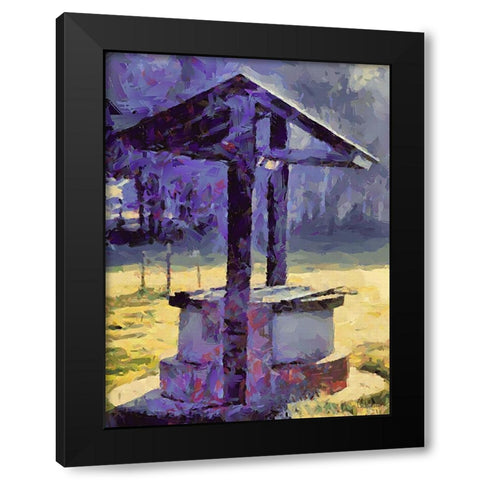 An old Well Black Modern Wood Framed Art Print with Double Matting by Medeiros, Celito