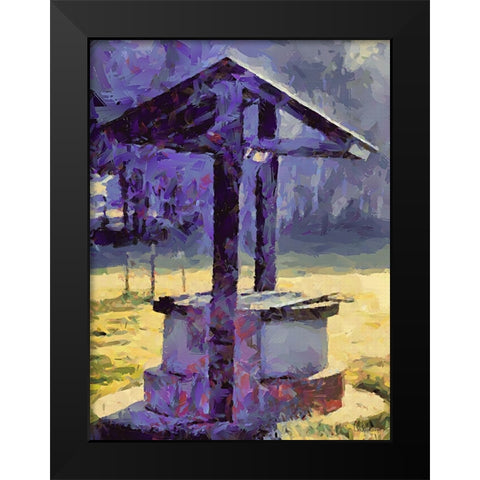 An old Well Black Modern Wood Framed Art Print by Medeiros, Celito