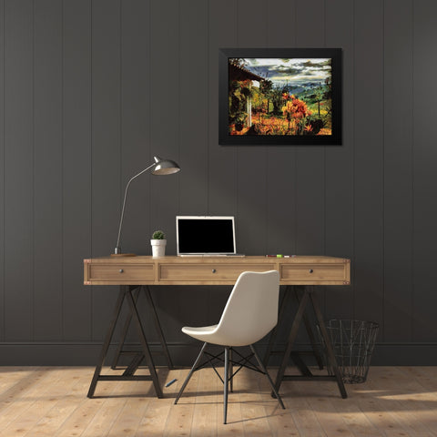 Countryside View Black Modern Wood Framed Art Print by Medeiros, Celito