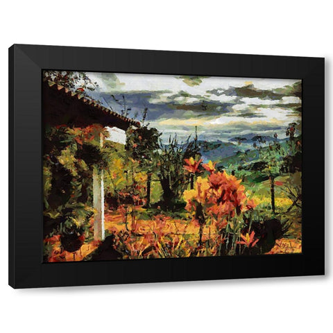 Countryside View Black Modern Wood Framed Art Print with Double Matting by Medeiros, Celito