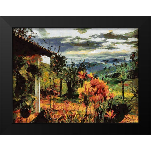 Countryside View Black Modern Wood Framed Art Print by Medeiros, Celito