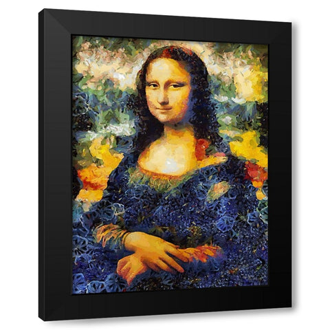 Mona Lisa Black Modern Wood Framed Art Print by Medeiros, Celito
