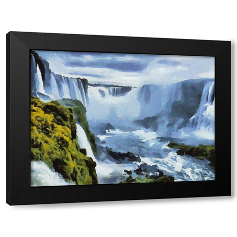 Iguazu Watterfalls V Black Modern Wood Framed Art Print by Medeiros, Celito