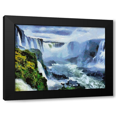 Iguazu Watterfalls VII Black Modern Wood Framed Art Print by Medeiros, Celito