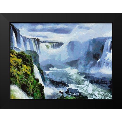 Iguazu Watterfalls VII Black Modern Wood Framed Art Print by Medeiros, Celito