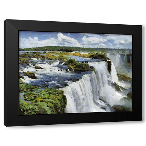 Iguazu Watterfalls VIII Black Modern Wood Framed Art Print by Medeiros, Celito