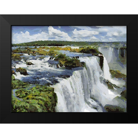 Iguazu Watterfalls VIII Black Modern Wood Framed Art Print by Medeiros, Celito