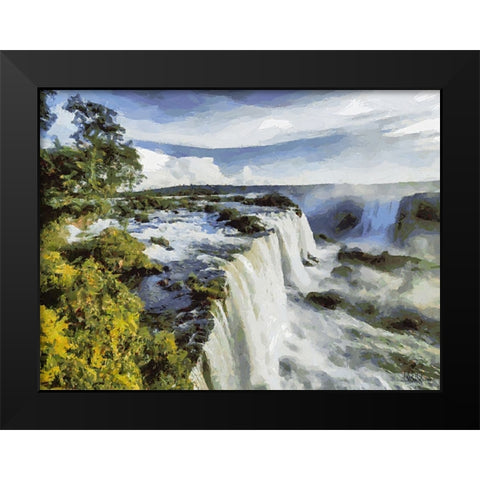 Iguazu Watterfalls IX Black Modern Wood Framed Art Print by Medeiros, Celito