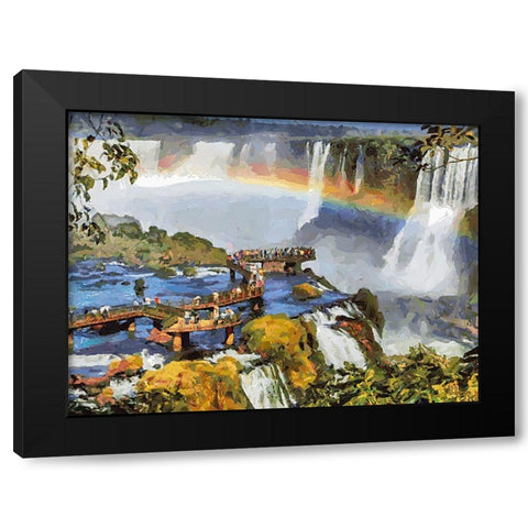 Iguazu Watterfalls XI Black Modern Wood Framed Art Print with Double Matting by Medeiros, Celito