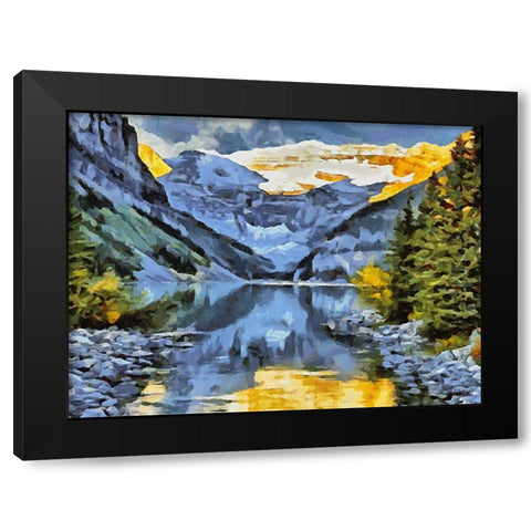 Lake Louise Canada Black Modern Wood Framed Art Print by Medeiros, Celito
