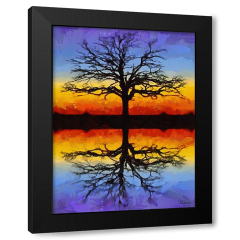 Mirroring Tree Black Modern Wood Framed Art Print by Medeiros, Celito