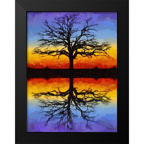 Mirroring Tree Black Modern Wood Framed Art Print by Medeiros, Celito
