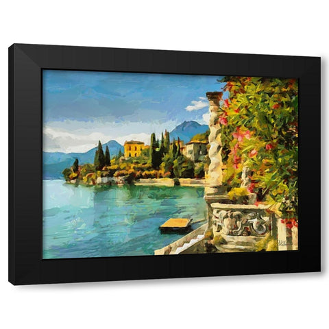 Bellagio on Lago di Como Black Modern Wood Framed Art Print with Double Matting by Medeiros, Celito
