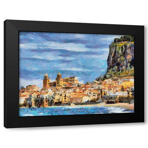 Monastery by the Mountain Black Modern Wood Framed Art Print with Double Matting by Medeiros, Celito
