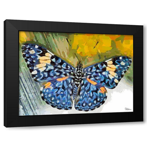 Butterfly Wings V Black Modern Wood Framed Art Print by Medeiros, Celito