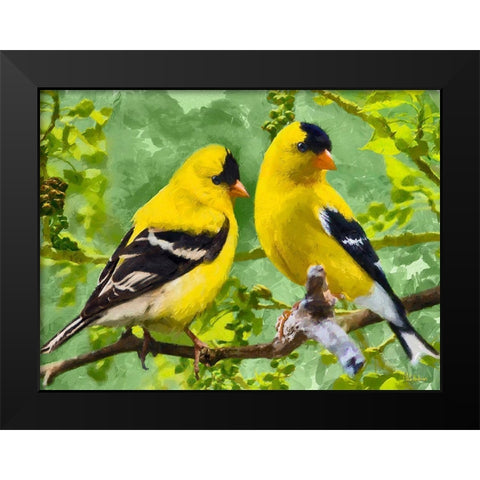 Bird Song I Black Modern Wood Framed Art Print by Medeiros, Celito