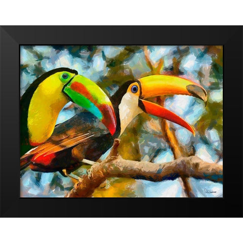 Tucans Black Modern Wood Framed Art Print by Medeiros, Celito