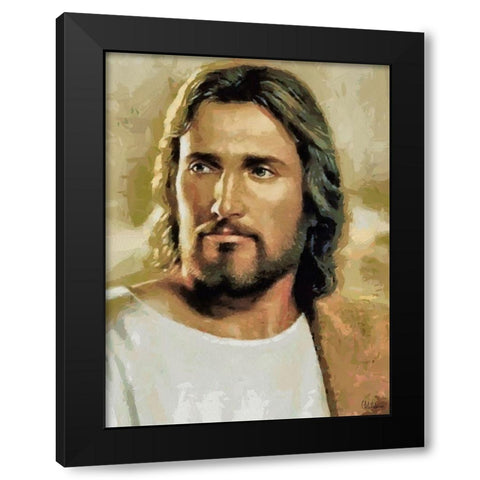 Jesus Black Modern Wood Framed Art Print by Medeiros, Celito