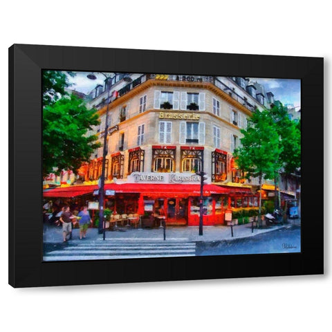 Taverne Karlsbrad Black Modern Wood Framed Art Print by Medeiros, Celito