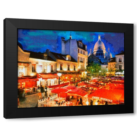 Chez Eugene Black Modern Wood Framed Art Print with Double Matting by Medeiros, Celito