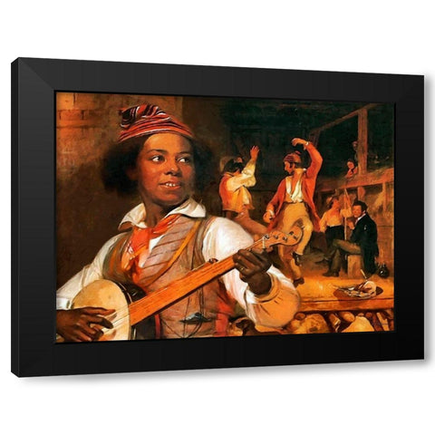 The Musician Black Modern Wood Framed Art Print by Medeiros, Celito