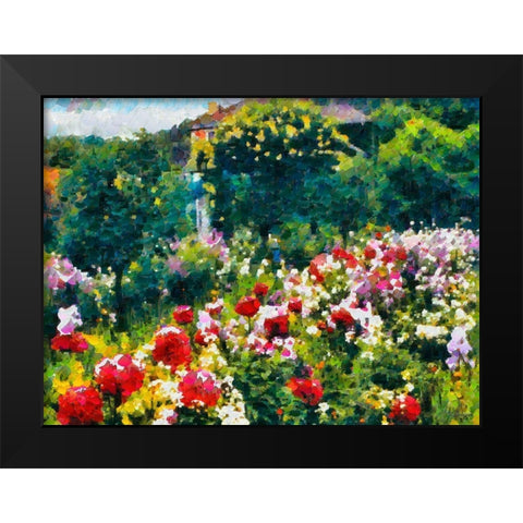 Paradise Garden Black Modern Wood Framed Art Print by Medeiros, Celito