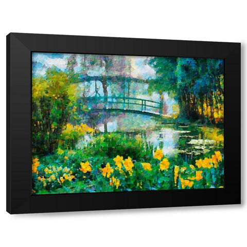 Bridge over the Lake Black Modern Wood Framed Art Print with Double Matting by Medeiros, Celito