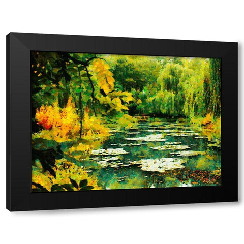 Green Lake Black Modern Wood Framed Art Print by Medeiros, Celito