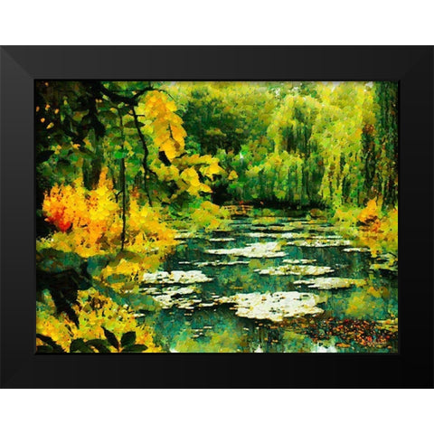 Green Lake Black Modern Wood Framed Art Print by Medeiros, Celito