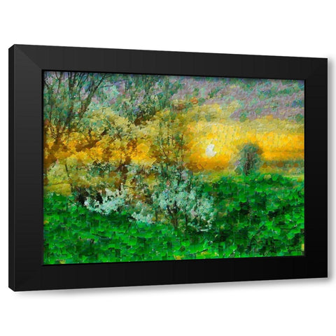 Sunrise over the Meadow Black Modern Wood Framed Art Print by Medeiros, Celito