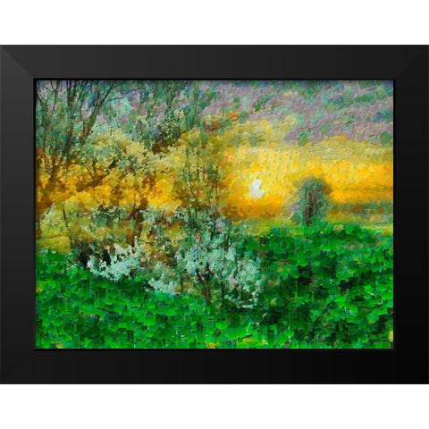 Sunrise over the Meadow Black Modern Wood Framed Art Print by Medeiros, Celito