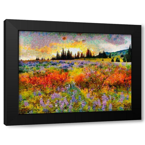 Sunset over the Meadow Black Modern Wood Framed Art Print by Medeiros, Celito
