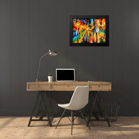 Colorfull Street I Black Modern Wood Framed Art Print by Medeiros, Celito