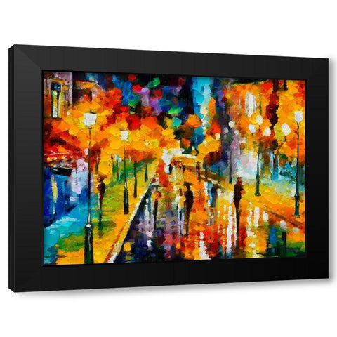Colorfull Street I Black Modern Wood Framed Art Print by Medeiros, Celito