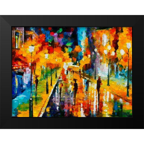 Colorfull Street I Black Modern Wood Framed Art Print by Medeiros, Celito