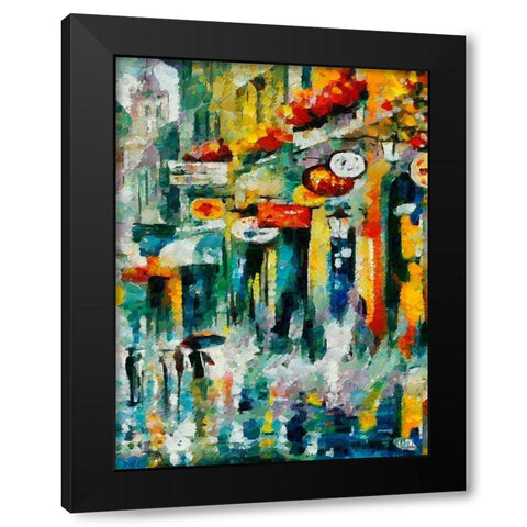 Colorfull Street II Black Modern Wood Framed Art Print by Medeiros, Celito