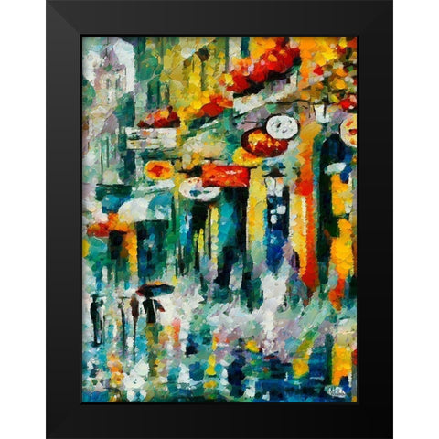 Colorfull Street II Black Modern Wood Framed Art Print by Medeiros, Celito