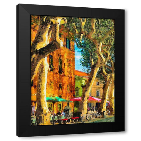 Big Trees on the Street Black Modern Wood Framed Art Print with Double Matting by Medeiros, Celito