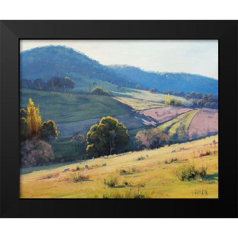 Afternoon Light Tarana Australia Black Modern Wood Framed Art Print by Gercken, Graham