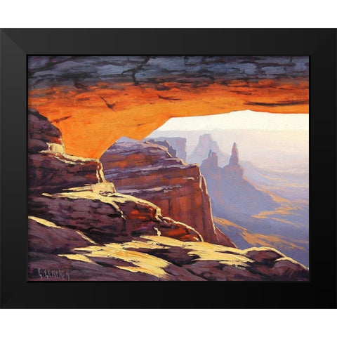 Arches Sunrise Utah Black Modern Wood Framed Art Print by Gercken, Graham