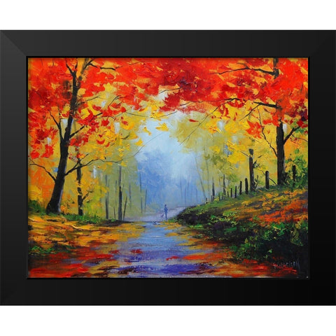 Autumn Impression Black Modern Wood Framed Art Print by Gercken, Graham