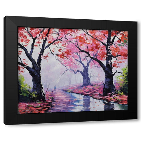 Blossom Tree Reflection Black Modern Wood Framed Art Print by Gercken, Graham