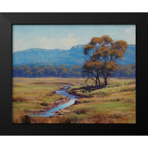 Slowly Stream Black Modern Wood Framed Art Print by Gercken, Graham